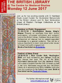 British Library events at CMS History of Art, University of York